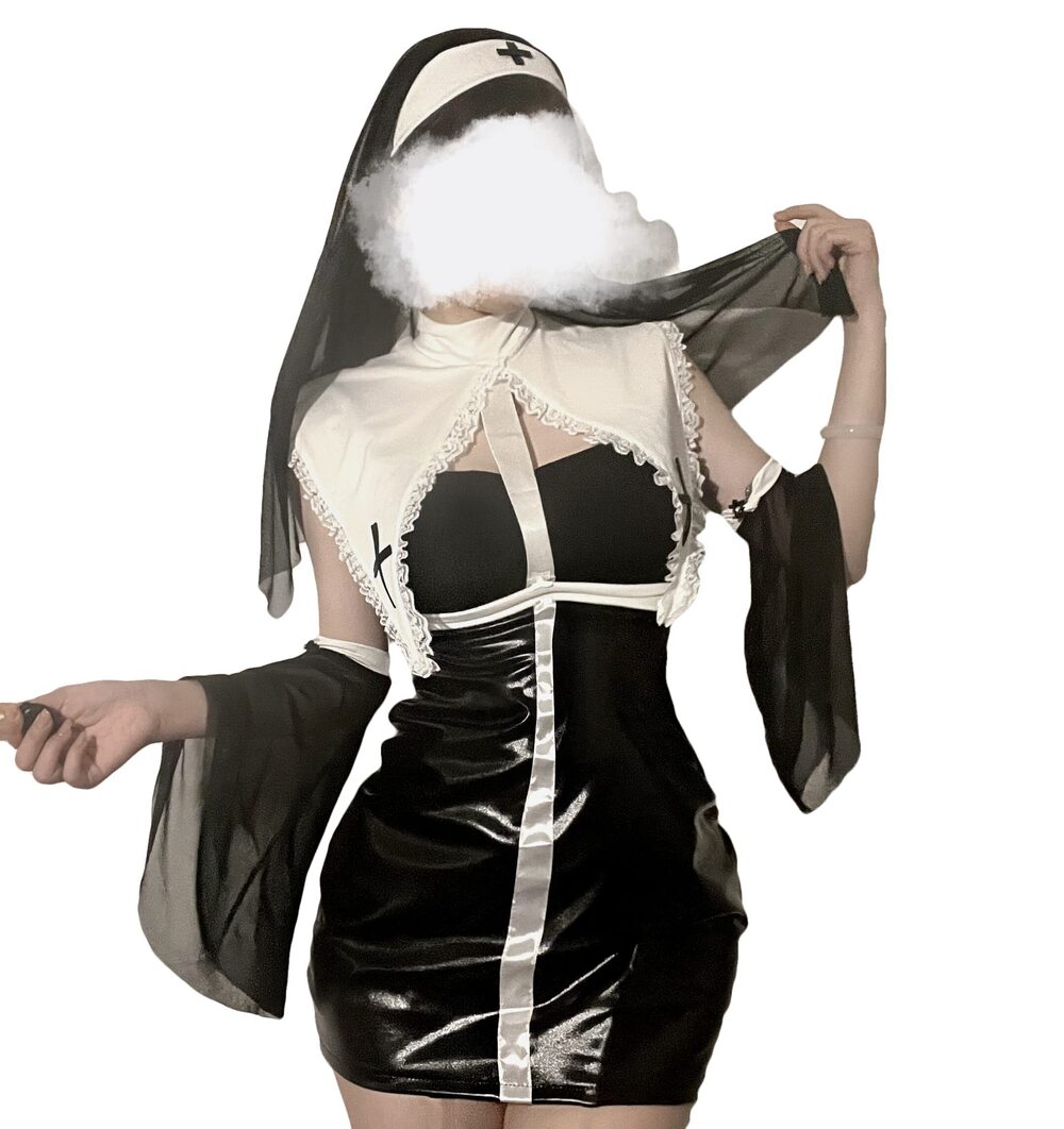8494 Nun Costume Sexy Cosplay Lingerie Naughty Anime Maid Outfit Halloween